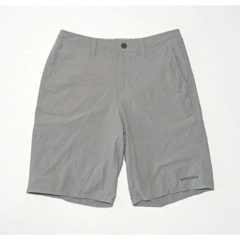 Patagonia Light Gray Solid Quick Dry Board Shorts… - image 1